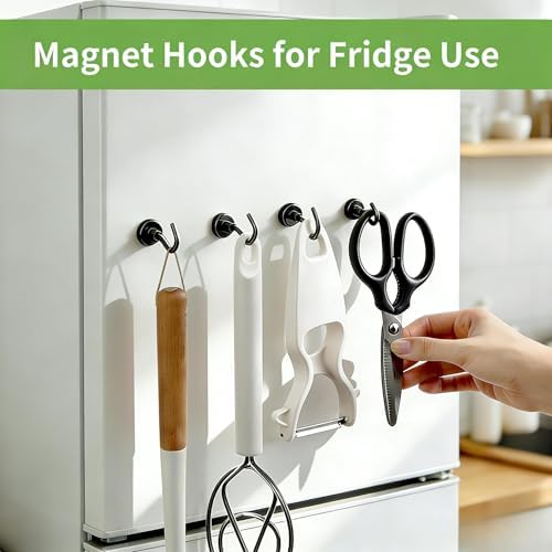 Grtard 40 Pcs Black Magnetic Hooks Heavy Duty, 30 LBS Strong Magnet Hooks - Image 6