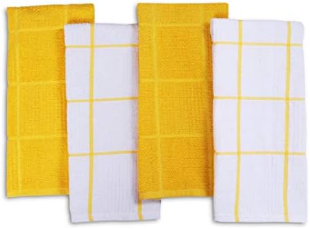 AMOUR INFINI Kitchen Towels Pack of 4, Terry Cotton Dish Towels, Ultra Absorbent - Image 2