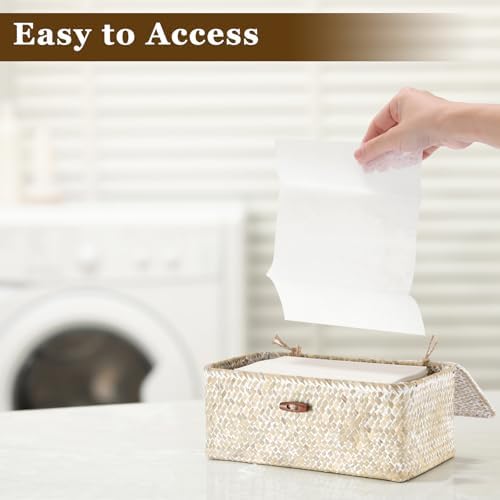 Dryer Sheet Holder, Woven Seagrass Dryer Sheets Container - Image 6