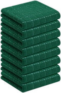Homaxy 100% Cotton Terry Kitchen Towels, 8 Pack, Dark Green by Homaxy