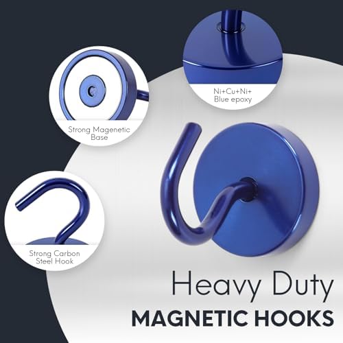 Neosmuk Magnetic Hooks Large Opening, 80lb+ Cruise Hooks, 6 Pack - Image 4