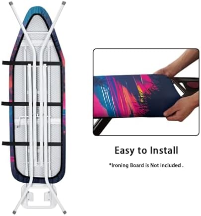 GLENLCWE Hawaiian Palm Watercolor Sunset Ironing Board Cover, 54x15 inches - Image 4