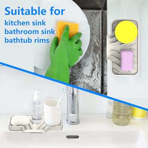 Sponge Holder for Kitchen Sink, Dish Sponge Holder Soap Tray - Image 6