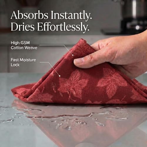 Urban Villa KitchenTowels Cotton DishTowels 20”x30” Harvest Leaf - Image 2