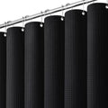 Dynamene Extra Wide Waffle Shower Curtain 256 GSM Fabric 108x72 Black by Dynamene
