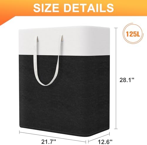 TasticTotes Laundry Basket 3-Pack, Laundry Hamper, 125L-Black - Image 2