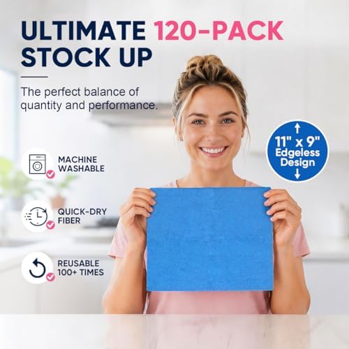 GLIMGLINT Microfiber Cleaning Cloth 150 Pack, Reusable Paper Towels 11 x 9 - Image 3