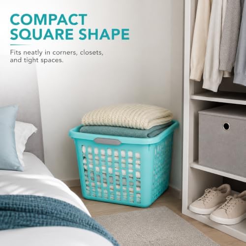 Teal Laundry Basket 1.5 Bushel Square - Image 7