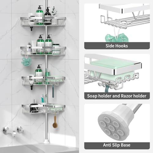 DAOYA Corner Shower Caddy Tension Pole - Image 5