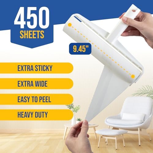 Foxtrot Large Lint Roller with Refills, 9.45 inch Wide, 5 Pack, 450 Sheets - Image 2