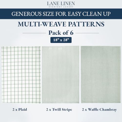 LANE LINEN Cotton Kitchen Towels Set, Quick-Drying Dish Towels, Premium Hand - Image 2