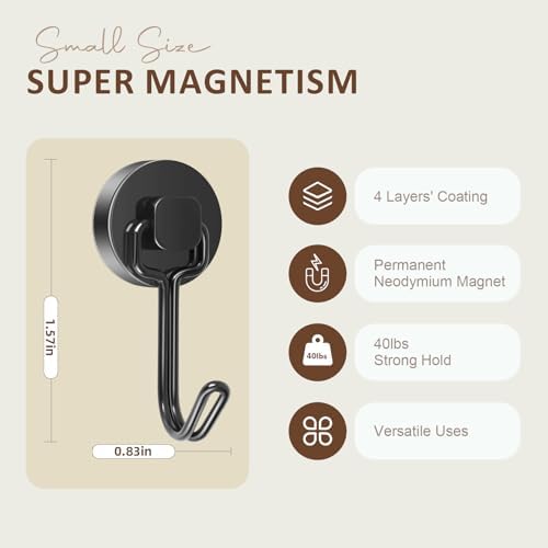 Neosmuk Magnetic Swing Hooks, 40 lb Cruise Hooks, 6 Pack - Image 5