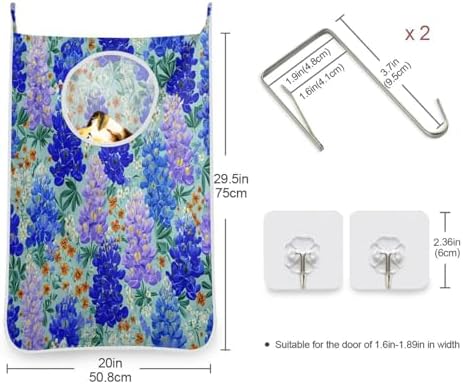 1PC Hanging Laundry Hamper Bag Over the Door Laundry Hamper Wall Hamper Large - Image 3