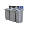 33-Gallon Mixed Recycling Station with Lid, Polypropylene, 99 Gallons, Set of 3, Reinforced Bottom, Ideal for Home, School, Hotel, Bar, Kitchen