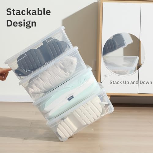 novelinks 12 Pack 6 Quart Clear Plastic Storage Bins - Image 3