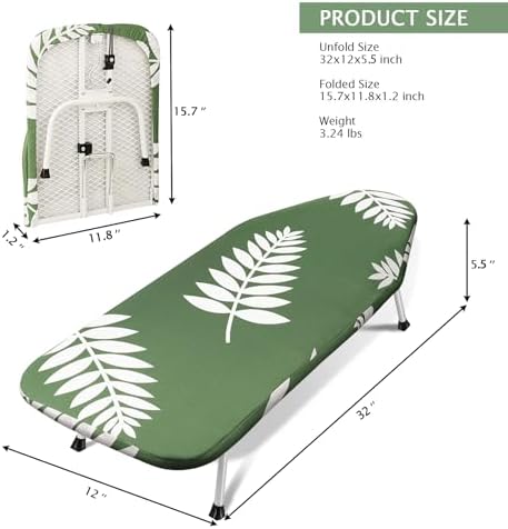 SheeChung Small Ironing Board 12"x32", Mini Iron Board - Image 2