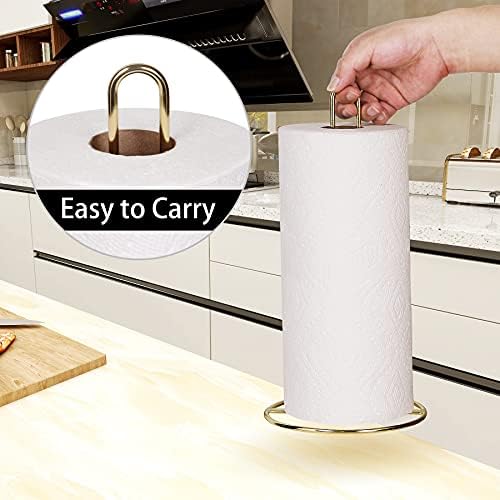 Gold Paper Towel Holder Countertop, Kitchen Paper Towel Stand Holder - Image 2