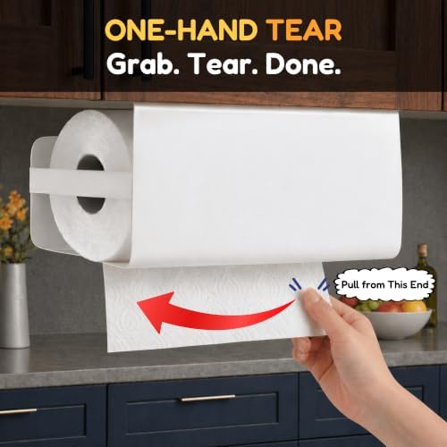 Arakio, Paper Towel Holder Under Cabinet No Drilling Kitchen Roll Dispenser - Image 7