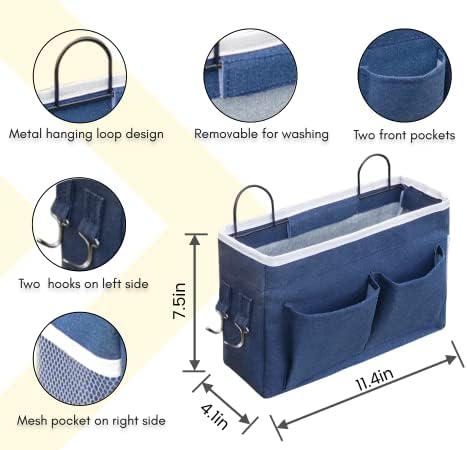 Kanrichu 2pcs Middle Wall Hanging Organizer Bag, Linen Fabric Door Hanging - Image 5