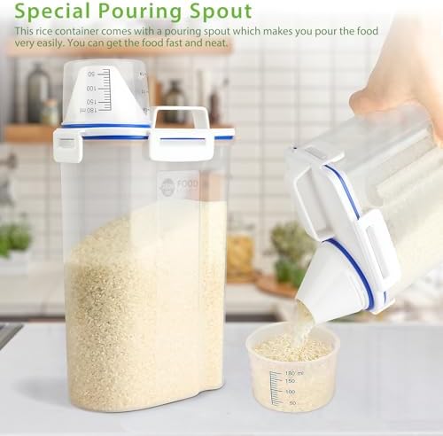 Viretec Rice Storage Container, 3 to 5Lbs Dry Food Airtight Container, Pet Dog - Image 3
