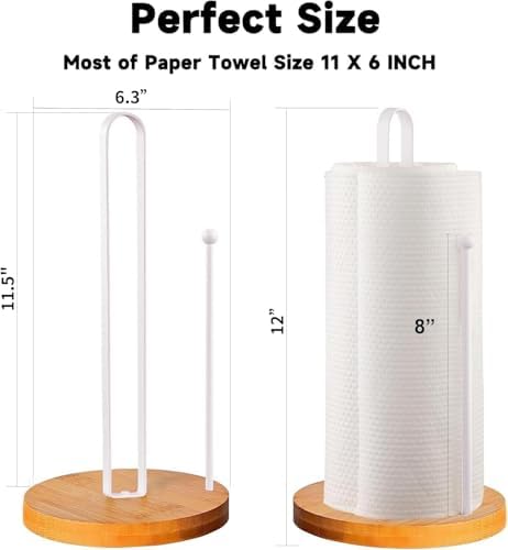 Wooden Paper Towel Holder Countertop, Kitchen-Towel-Holder FreeStanding - Image 2