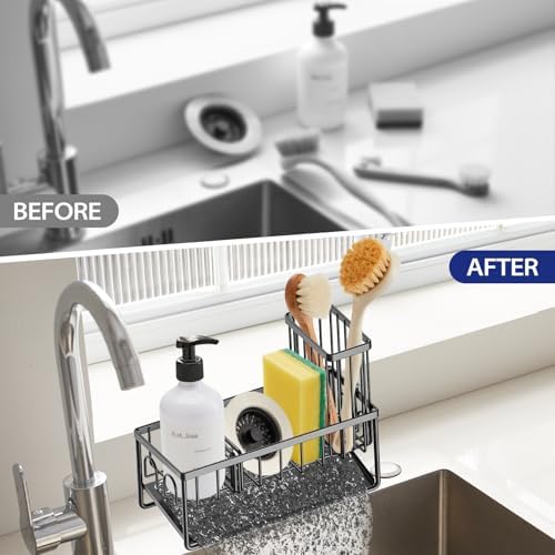 Sinnsally Kitchen Sponge Holder, Sink Caddy Organizer - Image 6