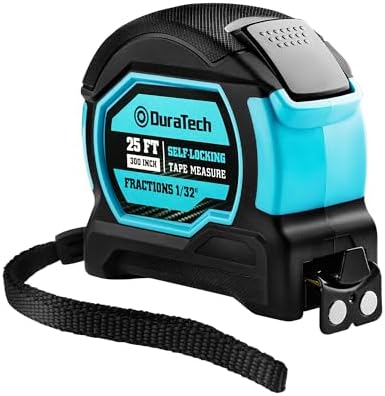 DURATECH 25FT Auto-Lock Magnetic Tape Measure, Easy Read, Double Sided by DURATECH