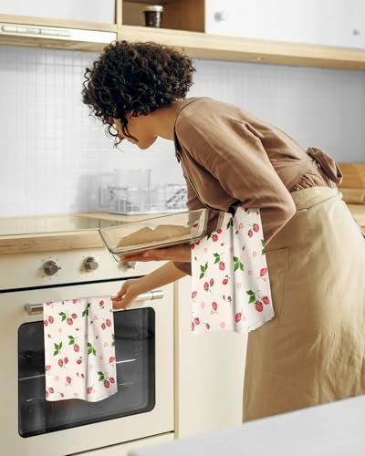 Miss Adola 150GSM Flour Sack Kitchen Towels Set of 2, Strawberry - Image 6