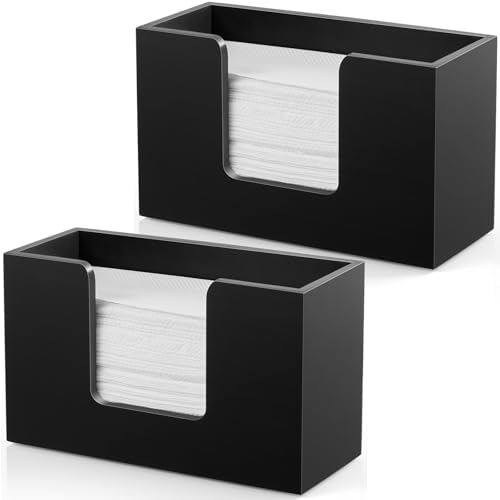 2-Pack Paper Towel Dispenser Countertop, Wooden Bathroom Paper Towel Holder by Bivvclaz
