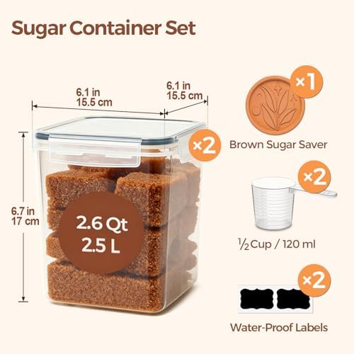 ComSaf Airtight Brown Sugar Containers - Image 2
