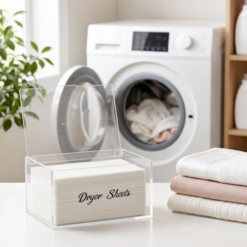Acrylic Dryer Sheet Holder Dispenser Container, Bonus Black Labels Included - Image 4