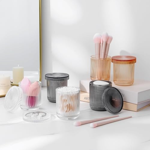 rejomiik 2 Pack Qtip Holder Glass Apothecary Jars - Image 7