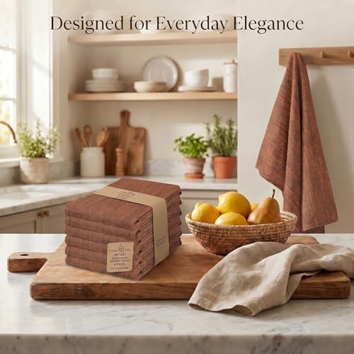 Urban Villa Kitchen Towels Cotton Dish Towels 20”x30” Blk/Orange - Image 5