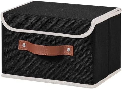 Storage Bins Box with Lids Decorative Cotton Linen Fabric Baskets by Unknown