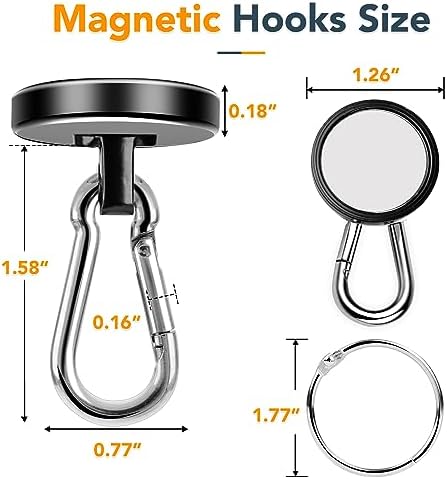 MIKEDE Strong Magnetic Hooks Heavy Duty 110LB+ Swivel Neodymium Magnets - Image 5