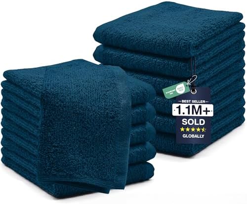 DAN RIVER 12 Pack Cotton Wash Cloths Set by DanRiver