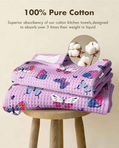 Miss Adola 370GSM Cotton Waffle Kitchen Towels - Image 3