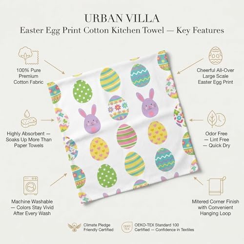 Urban Villa Kitchen Towels Cotton Dish Towels 20”x30” Egg Print - Image 2