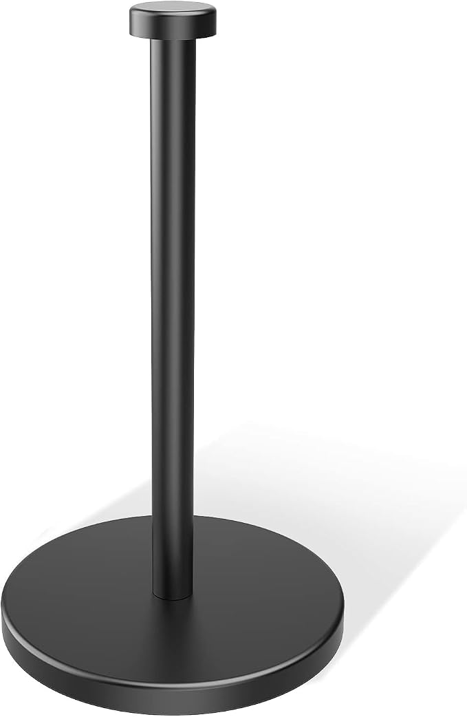 VEHHE Black Paper Towel Holder Countertop, EVA Weighted Non-Slip Base - Image 2