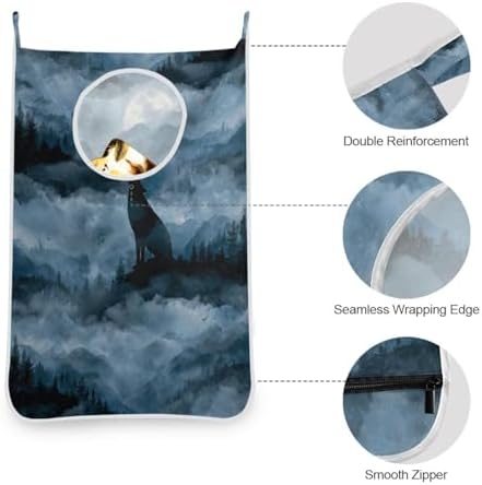 2PCS Hanging Laundry Hamper Bag Over the Door Laundry Hamper Wall Hamper Large - Image 6