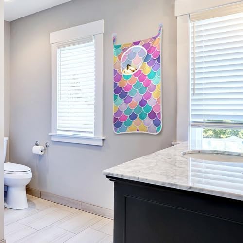 Hanging Laundry Hamper Bag Over the Door Laundry Hamper Wall Hamper Large Dirty - Image 7