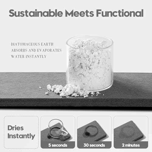 Razborci 2PCS Bathroom Trays, Water Absorbing Diatomite Stone Quick Drying Mat - Image 3