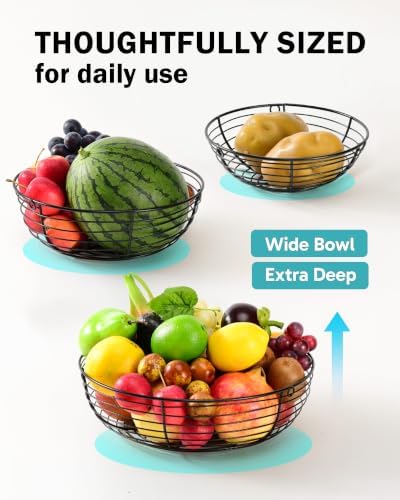 FANGSUN Hanging Fruit Basket for Kitchen, 3-Tier Hanging Fruit Basket - Image 5