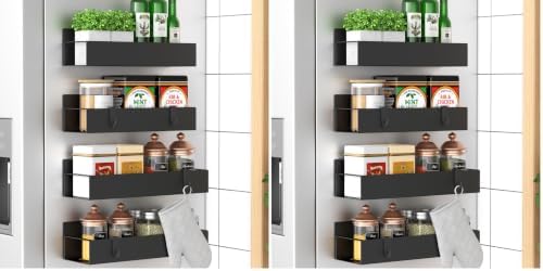 HuggieGems Metal 8 Pack Magnetic Spice Storage Rack Organizer by HuggieGems