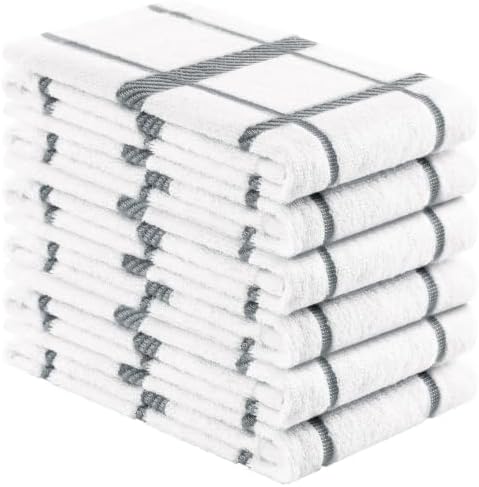 Homaxy Terry Stripe Kitchen Towels 18"x28", 6 Pack by Homaxy