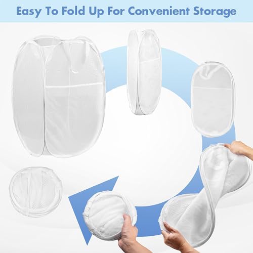 Pop Up Laundry Hamper, 70 L Collapsible Mesh Basket - Image 5