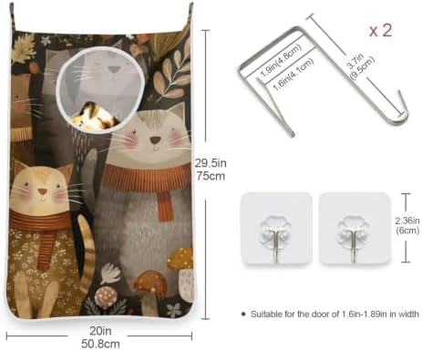 Hanging Laundry Hamper Bag Over the Door Laundry Hamper Wall Hamper Large Dirty - Image 3