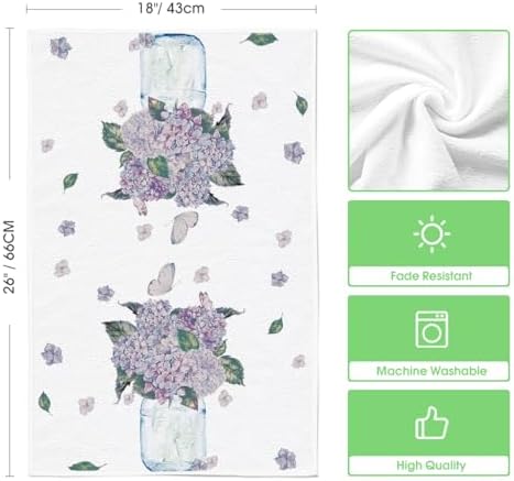 Artoid Mode Purple Hydrangea Vase Butterfly Spring Kitchen Towels Dish Towels - Image 6
