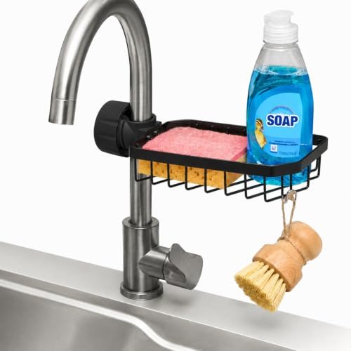Kitchen Sink Sponge Holder over Faucet Caddy Organizer by Seltomer