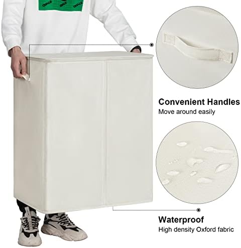 WOWLIVE 154L Double Laundry Hamper 2 Section - Image 6